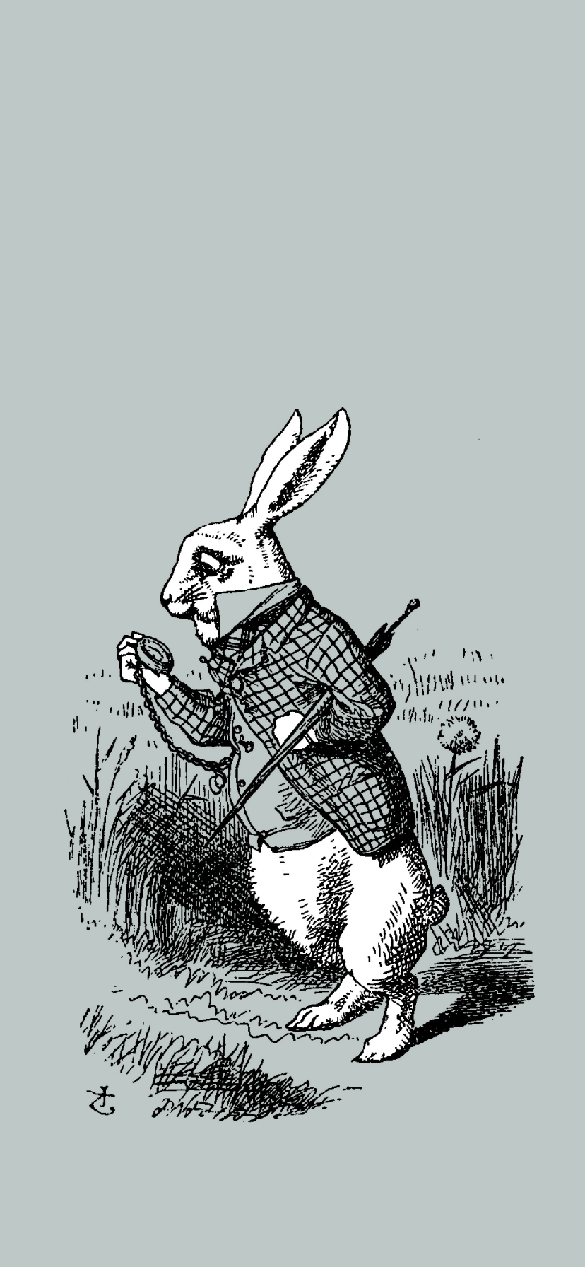 White Rabbit checking his watch – Alice in Wonderland Wallpaper | Wallaland